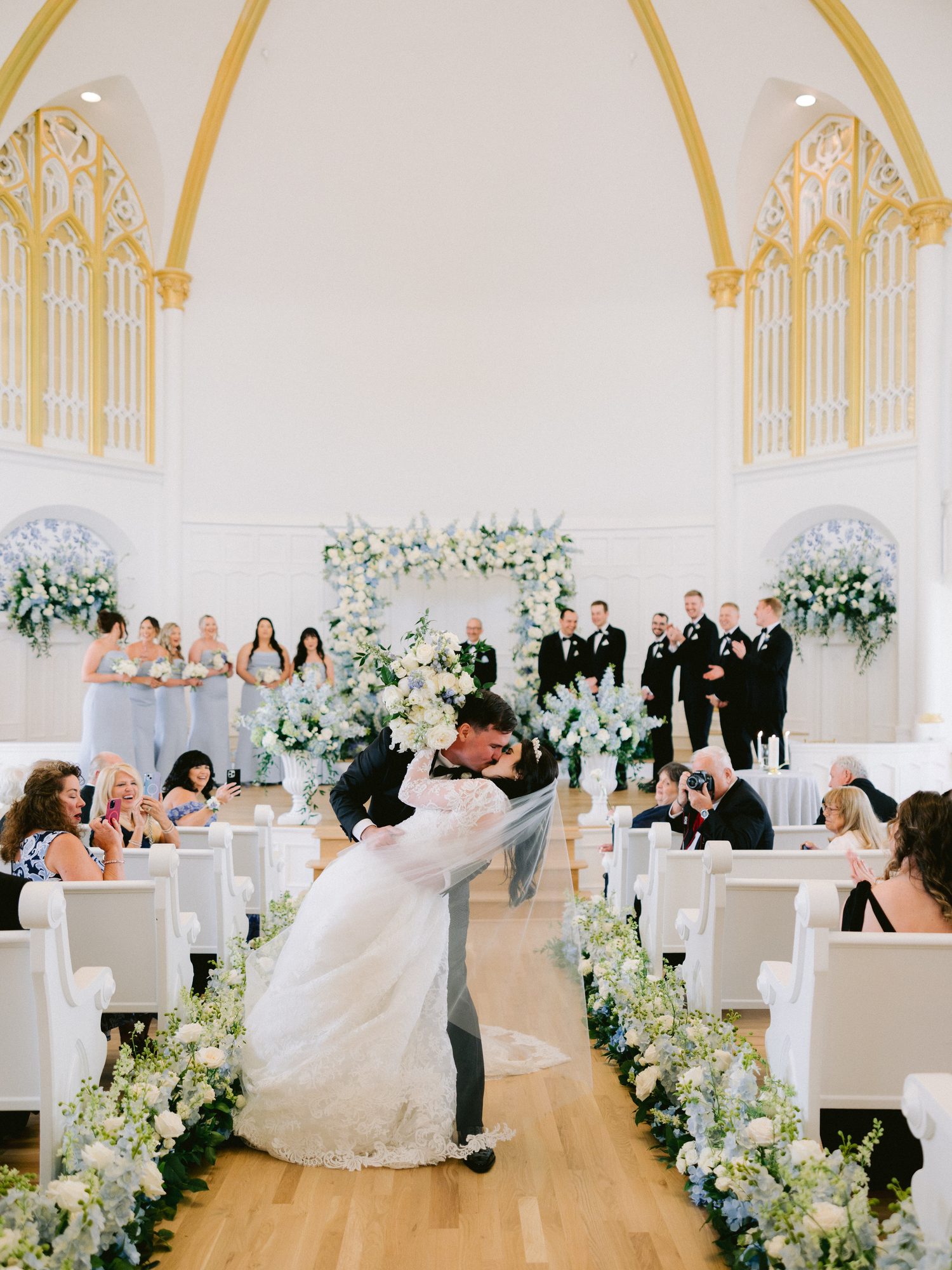Ceremony beneath the suspended dome at Melrose Abbey